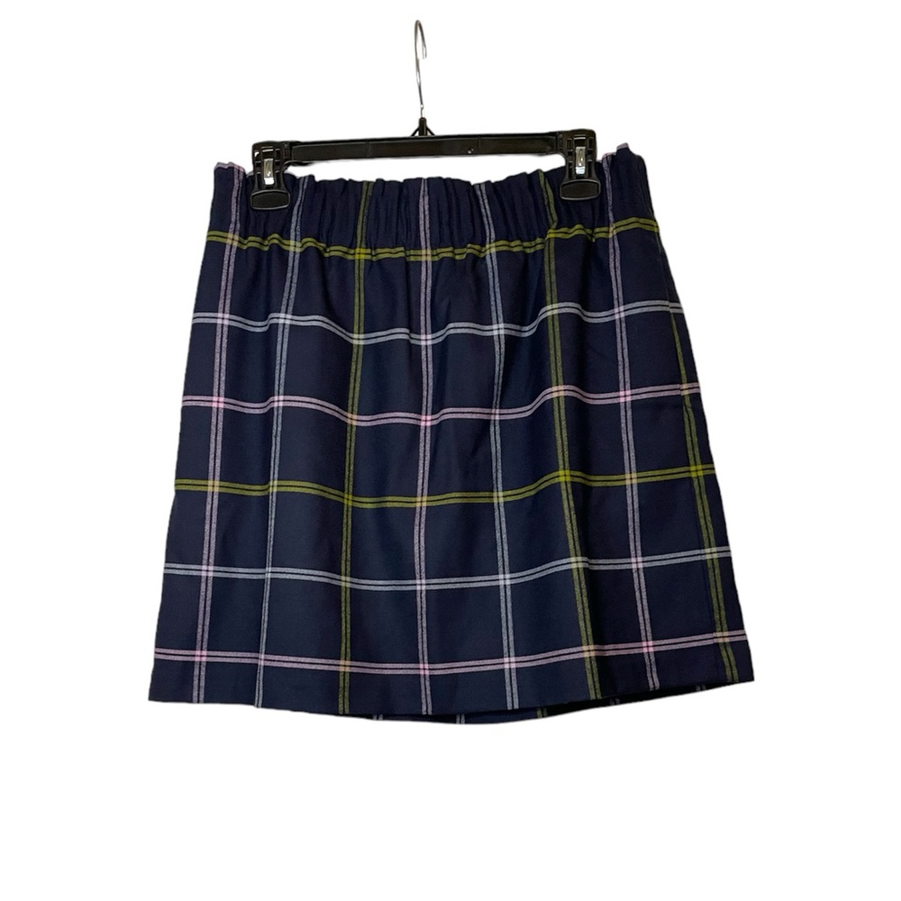 COPY - J. Crew Women’s Sidewalk Navy Plaid Wool Blend Pull On Mini Skirt - Size…